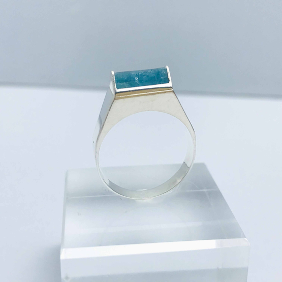 Raw aquamarine ring for girls