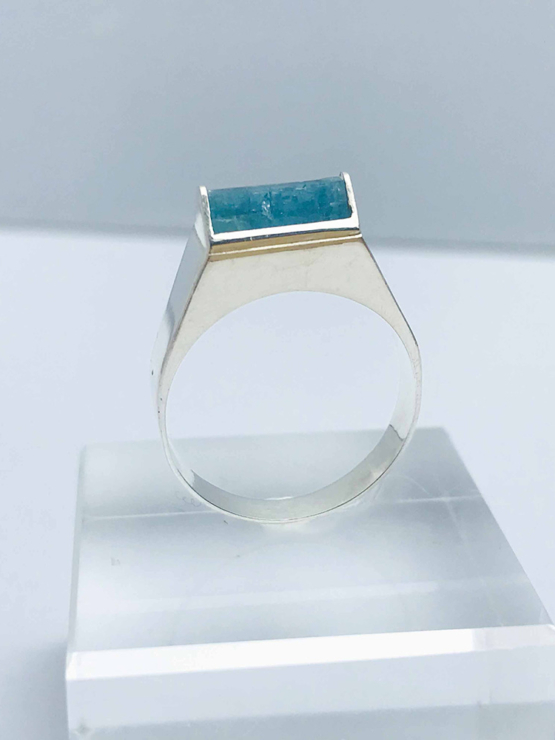 Raw aquamarine ring for girls