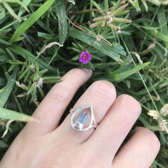 Raw aquamarine ring for girls