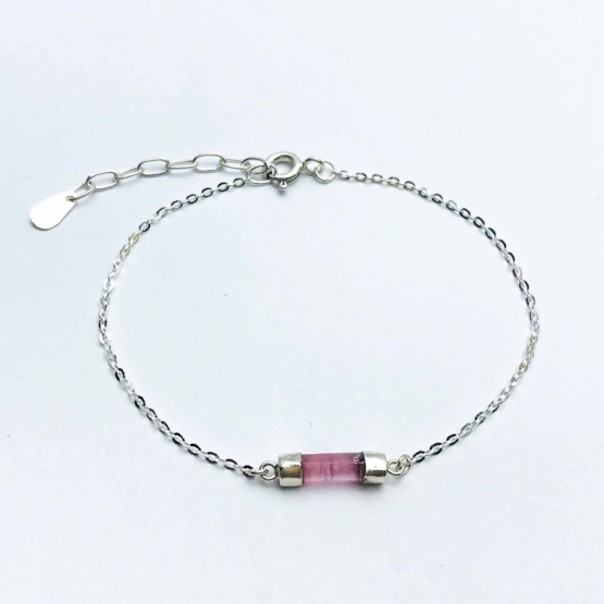 Pink tourmaline bracelet for girls- pink tourmaline crystal bracelet- raw tourmaline bracelet-Pink stone bracelet