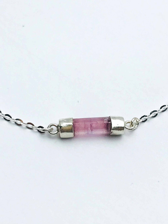 Pink tourmaline bracelet for girls- pink tourmaline crystal bracelet- raw tourmaline bracelet-Pink stone bracelet