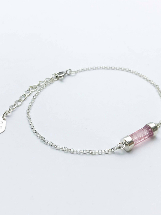 Pink tourmaline bracelet for girls