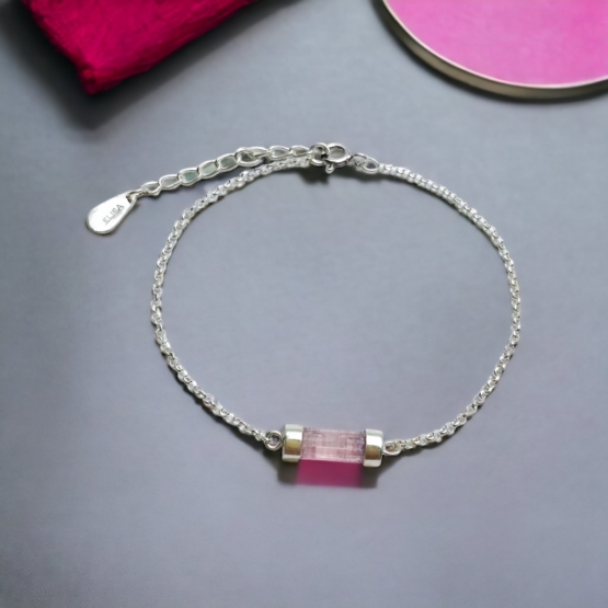 Pink tourmaline bracelet for girls