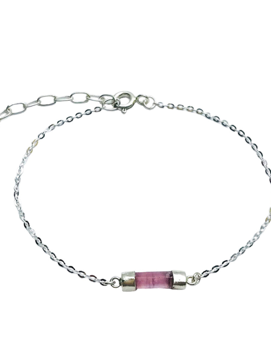 Pink tourmaline bracelet for girls- pink tourmaline crystal bracelet- raw tourmaline bracelet-Pink stone bracelet