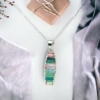 Raw tourmaline pendant necklace for girls-multiple color tourmaline crystal pendant Colorful tourmaline pendant