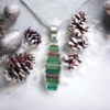 Raw tourmaline pendant necklace for girls-multiple color tourmaline crystal pendant Colorful tourmaline pendant