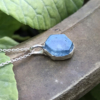 aquamarine pendant necklace for girls-Natural aquamarine pendant-Blue gemstone pendant