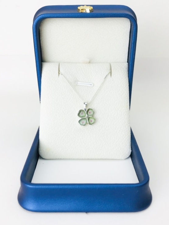 Clover watermelon tourmaline pendant sterling silver watermelon tourmaline pendant