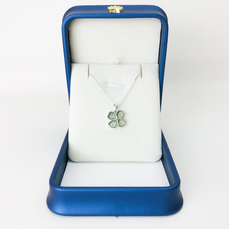 Clover watermelon tourmaline pendant sterling silver watermelon tourmaline pendant Clover watermelon tourmaline pendant sterling silver watermelon tourmaline pendant