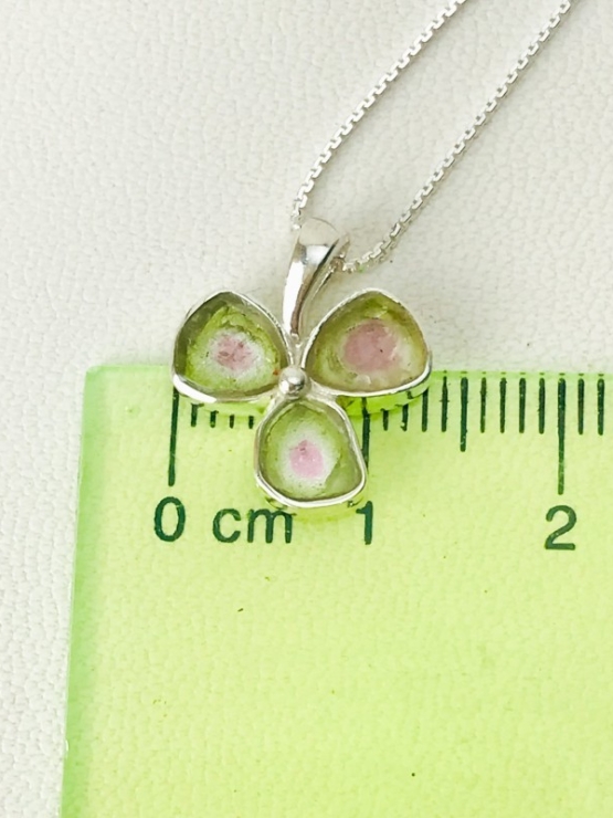 Clover watermelon tourmaline pendant sterling silver watermelon tourmaline pendant