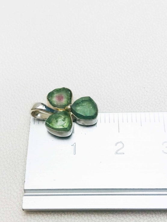 Clover watermelon tourmaline pendant sterling silver watermelon tourmaline pendant