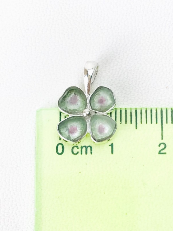 Clover watermelon tourmaline pendant sterling silver watermelon tourmaline pendant