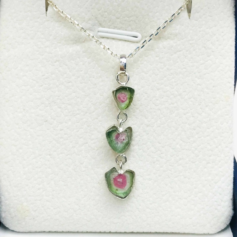 Combined watermelon tourmaline pendant sterling silver watermelon tourmaline pendant Combined watermelon tourmaline pendant sterling silver watermelon tourmaline pendant