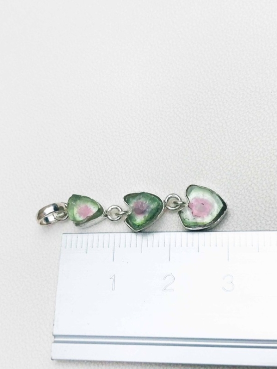 Combined watermelon tourmaline pendant sterling silver watermelon tourmaline pendant