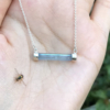 Horizontal aquamarine necklace for girls - aquamarine choker - horizontal crystal choker