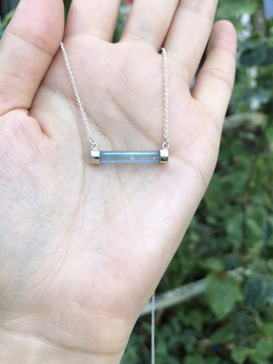 Horizontal aquamarine necklace for girls - aquamarine choker - horizontal crystal choker