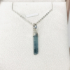 Indicolite tourmaline pendant- Raw tourmaline pendant-Paraiba tourmaline pendant necklace-Indicolite tourmaline crystal pendant