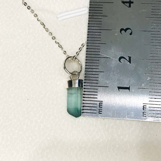 Indicolite tourmaline pendant- Raw tourmaline pendant-Paraiba tourmaline pendant necklace-Indicolite tourmaline crystal pendant