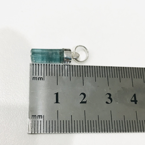 Indicolite tourmaline pendant- Raw tourmaline pendant-Paraiba tourmaline pendant necklace-Indicolite tourmaline crystal pendant