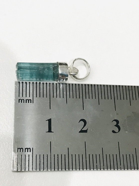 Indicolite tourmaline pendant- Raw tourmaline pendant-Paraiba tourmaline pendant necklace-Indicolite tourmaline crystal pendant