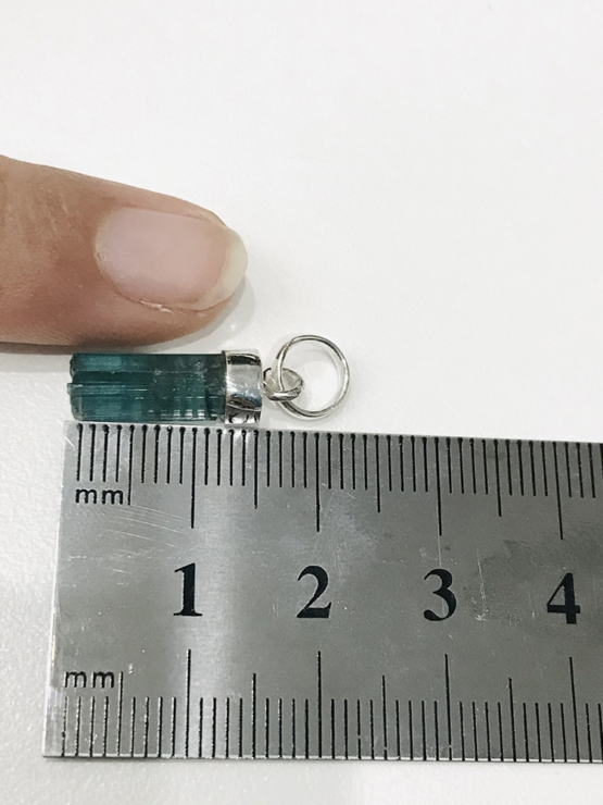 Indicolite tourmaline pendant- Raw tourmaline pendant-Paraiba tourmaline pendant necklace-Indicolite tourmaline crystal pendant
