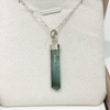 Indicolite tourmaline pendant- Raw tourmaline pendant-Paraiba tourmaline pendant necklace-Indicolite tourmaline crystal pendant