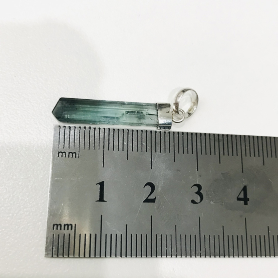 Indicolite tourmaline pendant- Raw tourmaline pendant-Paraiba tourmaline pendant necklace-Indicolite tourmaline crystal pendant