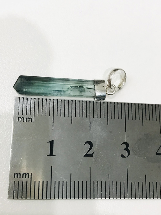 Indicolite tourmaline pendant- Raw tourmaline pendant-Paraiba tourmaline pendant necklace-Indicolite tourmaline crystal pendant