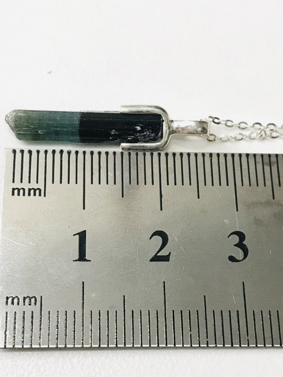 Indicolite tourmaline pendant- Raw tourmaline pendant-Paraiba to