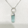 Indicolite tourmaline pendant- Raw tourmaline pendant-Paraiba tourmaline pendant necklace-Indicolite tourmaline crystal pendant