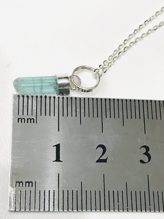 Indicolite tourmaline pendant- Raw tourmaline pendant-Paraiba tourmaline pendant necklace-Indicolite tourmaline crystal pendant