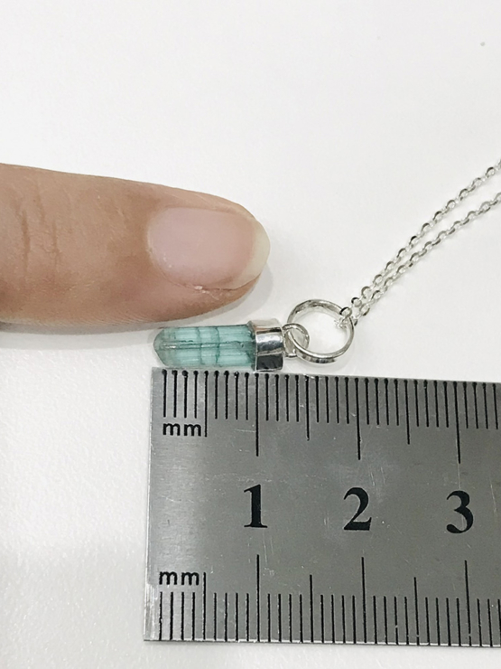 Indicolite tourmaline pendant- Raw tourmaline pendant-Paraiba tourmaline pendant necklace-Indicolite tourmaline crystal pendant