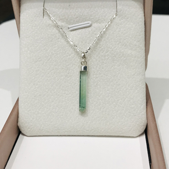 Natural green tourmaline pendant for women- Raw green tourmaline pendant- green tourmaline pendant- tourmaline crystal pendant