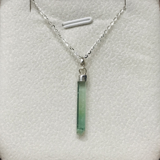 Natural green tourmaline pendant for women- Raw green tourmaline pendant- green tourmaline pendant- tourmaline crystal pendant