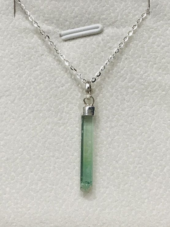 Natural green tourmaline pendant for women- Raw green tourmaline pendant- green tourmaline pendant- tourmaline crystal pendant