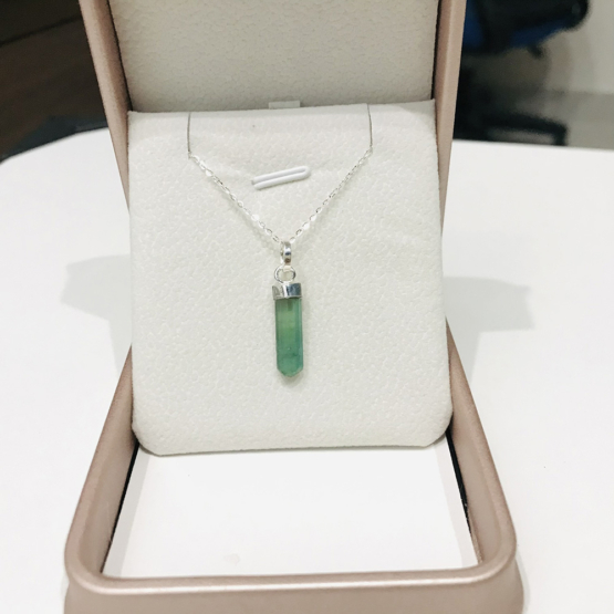 Natural green tourmaline pendant for women- Raw green tourmaline pendant- green tourmaline pendant- tourmaline crystal pendant