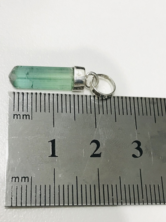 Natural green tourmaline pendant for women- Raw green tourmaline pendant- green tourmaline pendant- tourmaline crystal pendant