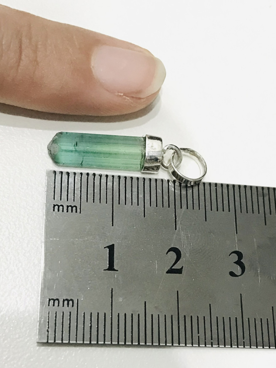 Natural green tourmaline pendant for women- Raw green tourmaline pendant- green tourmaline pendant- tourmaline crystal pendant