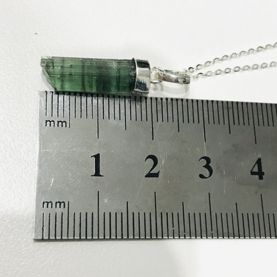 Natural green tourmaline pendant for women- Raw green tourmaline pendant- green tourmaline pendant- tourmaline crystal pendant