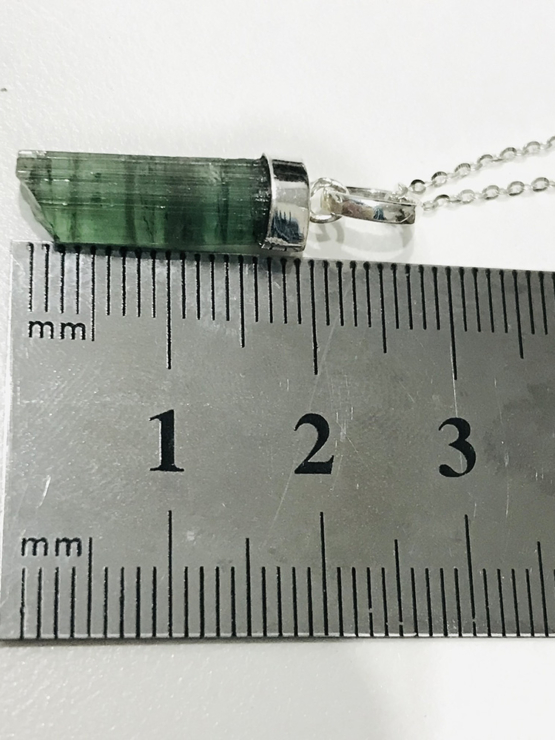 Natural green tourmaline pendant for women- Raw green tourmaline pendant- green tourmaline pendant- tourmaline crystal pendant