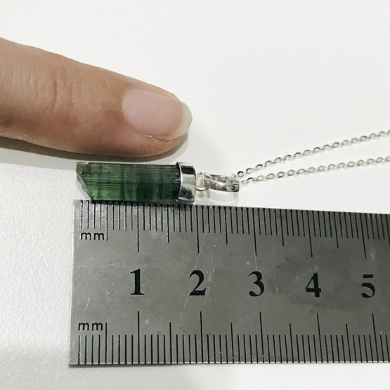 Natural green tourmaline pendant for women- Raw green tourmaline pendant- green tourmaline pendant- tourmaline crystal pendant