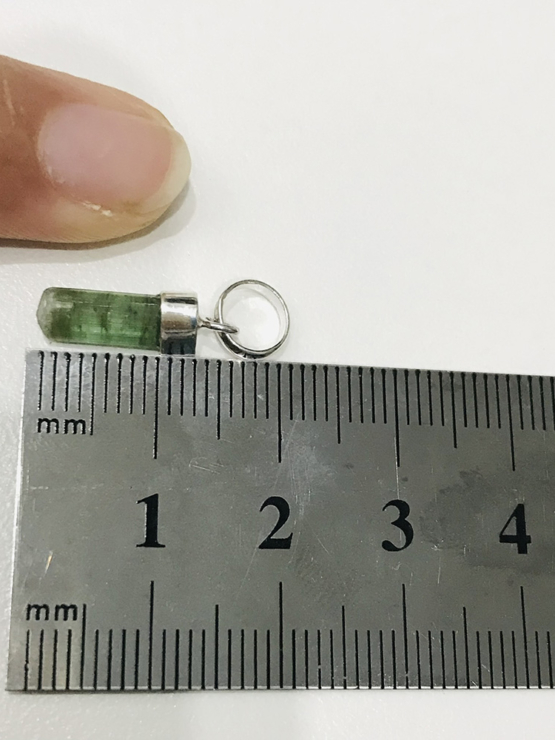 Natural green tourmaline pendant for women- Raw green tourmaline pendant- green tourmaline pendant- tourmaline crystal pendant