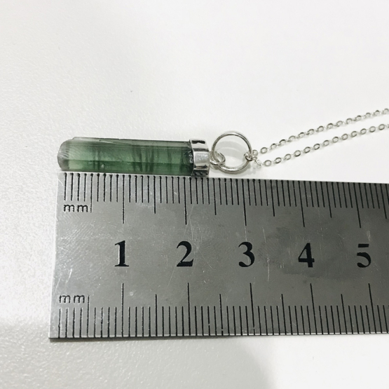 Natural green tourmaline pendant for women- Raw green tourmaline pendant- green tourmaline pendant