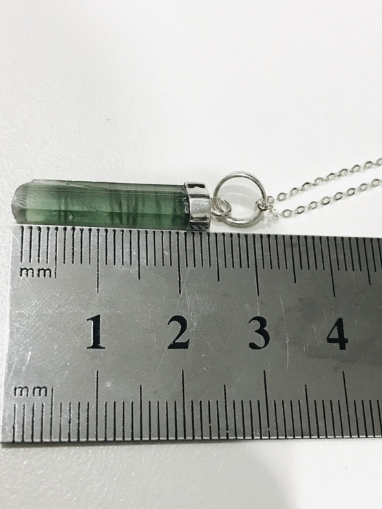 Natural green tourmaline pendant for women- Raw green tourmaline pendant- green tourmaline pendant