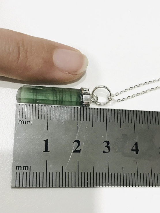 Natural green tourmaline pendant for women- Raw green tourmaline pendant- green tourmaline pendant