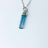 Raw aquamarine pendant necklace for girls-Natural aquamarine pendant-Blue gemstone pendant