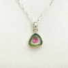 Watermelon tourmaline pendant necklace- watermelon tourmaline necklace for girls- watermelon tourmaline jewelry