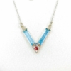 Aquamarine choker necklace for girls