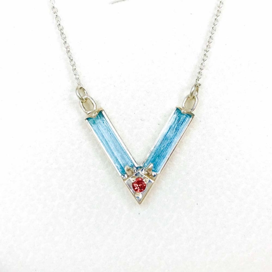Aquamarine choker necklace for girls