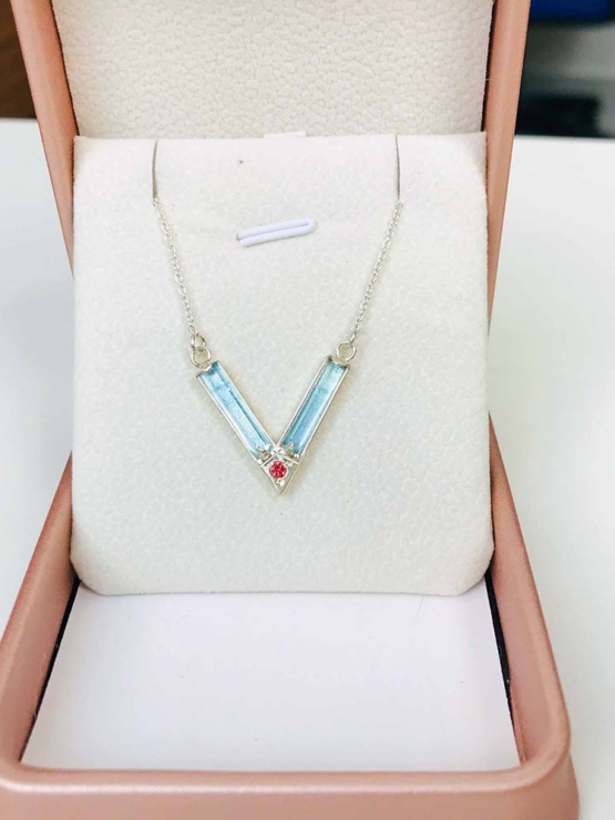 Aquamarine choker necklace